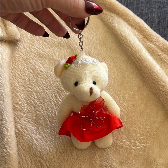 Teddy Bear Keychain with Red Dress - Picture 3 of 4